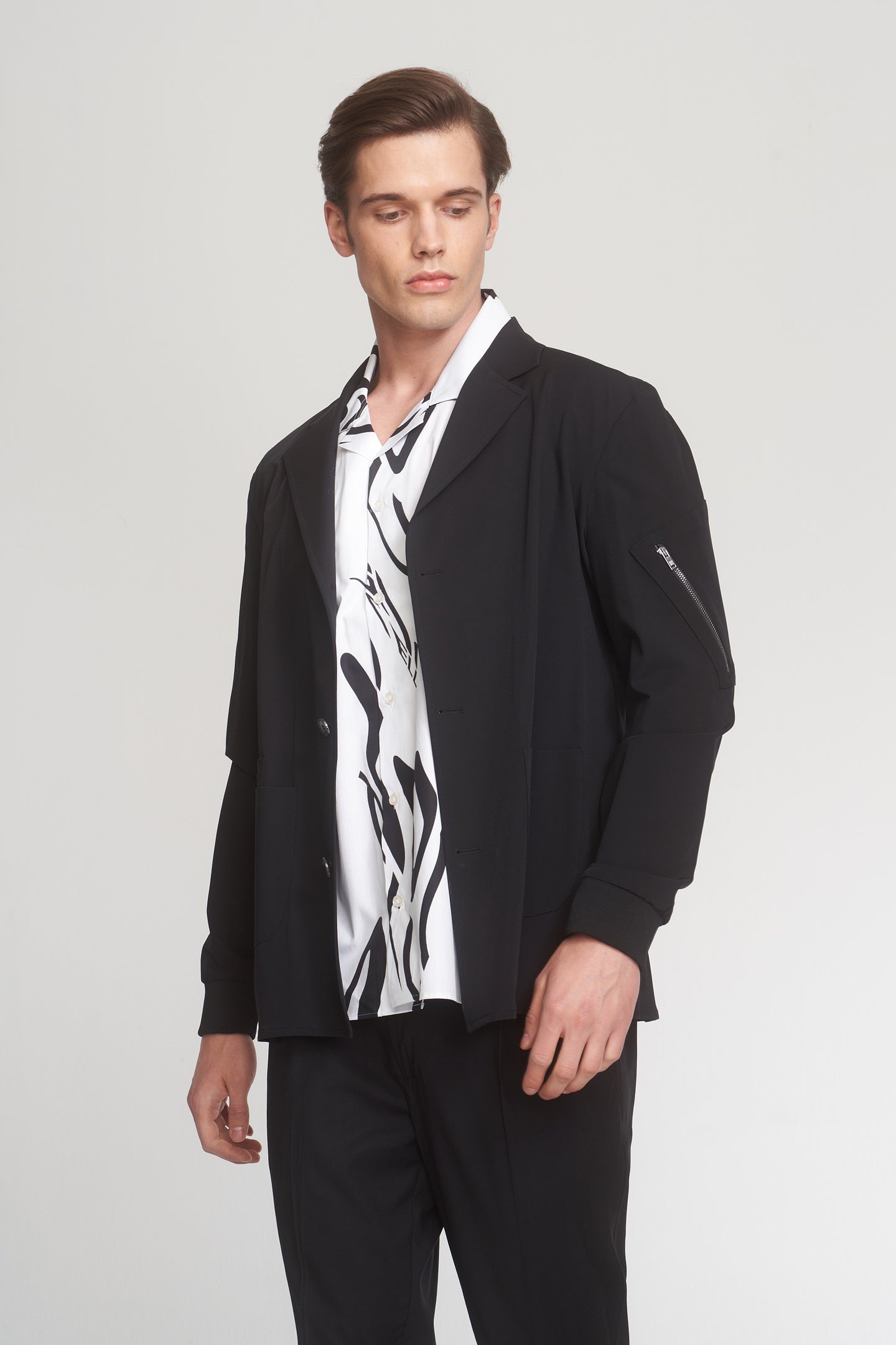 Black Relaxed Fit Casual Blazer